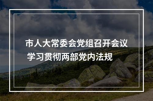 市人大常委会党组召开会议 学习贯彻两部党内法规
