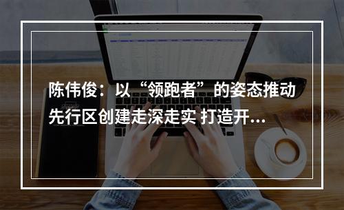 陈伟俊：以“领跑者”的姿态推动先行区创建走深走实 打造开放高地、创新高地、民营经济高地