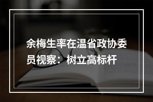 余梅生率在温省政协委员视察：树立高标杆