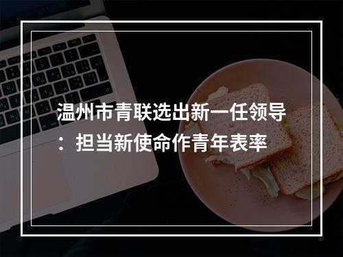 温州市青联选出新一任领导：担当新使命作青年表率