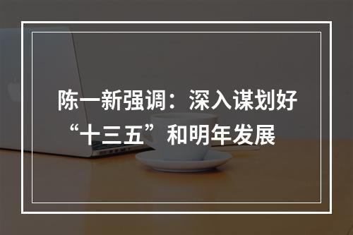 陈一新强调：深入谋划好“十三五”和明年发展