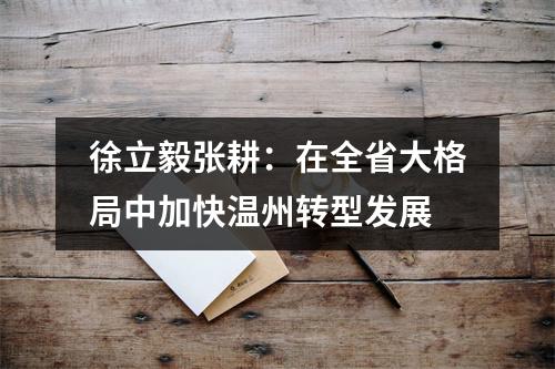 徐立毅张耕：在全省大格局中加快温州转型发展