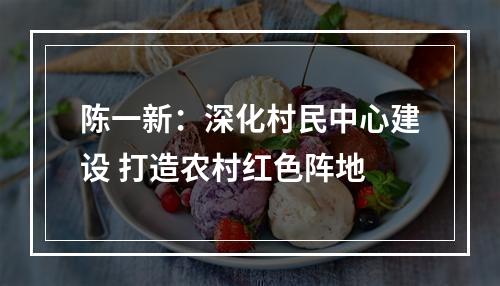 陈一新：深化村民中心建设 打造农村红色阵地
