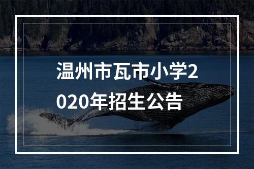 温州市瓦市小学2020年招生公告