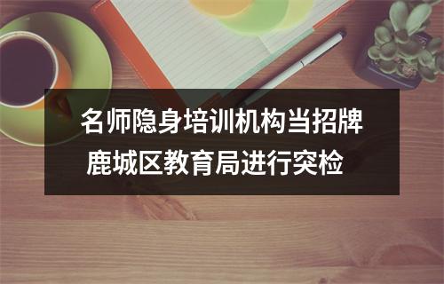 名师隐身培训机构当招牌 鹿城区教育局进行突检