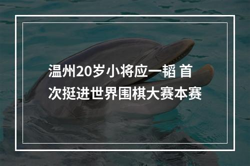 温州20岁小将应一韬 首次挺进世界围棋大赛本赛