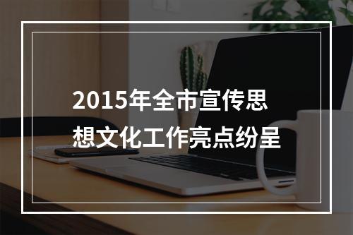 2015年全市宣传思想文化工作亮点纷呈