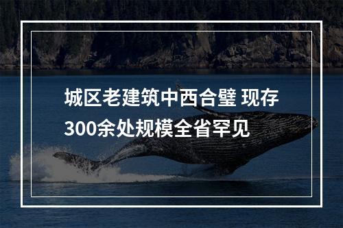 城区老建筑中西合璧 现存300余处规模全省罕见