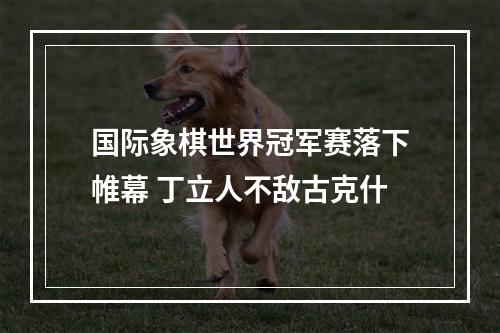 国际象棋世界冠军赛落下帷幕 丁立人不敌古克什