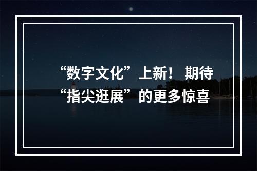 “数字文化”上新！ 期待“指尖逛展”的更多惊喜