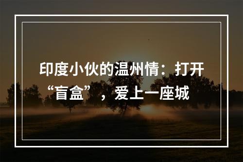 印度小伙的温州情：打开“盲盒”，爱上一座城