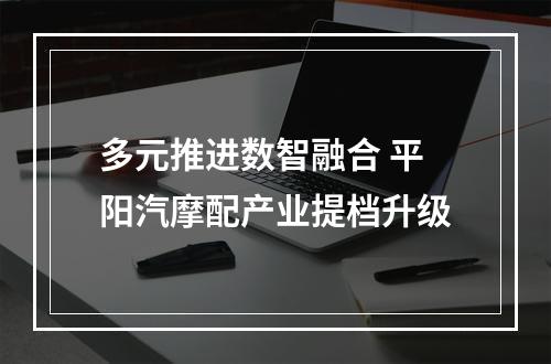 多元推进数智融合 平阳汽摩配产业提档升级