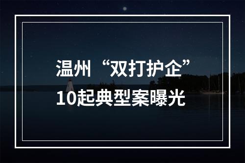 温州“双打护企”10起典型案曝光