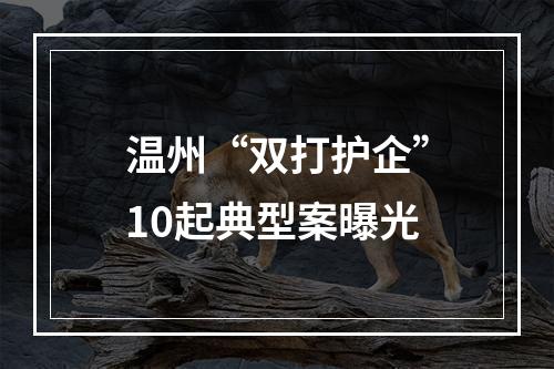 温州“双打护企”10起典型案曝光