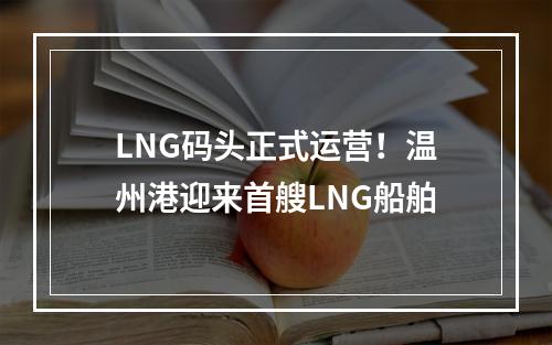 LNG码头正式运营！温州港迎来首艘LNG船舶
