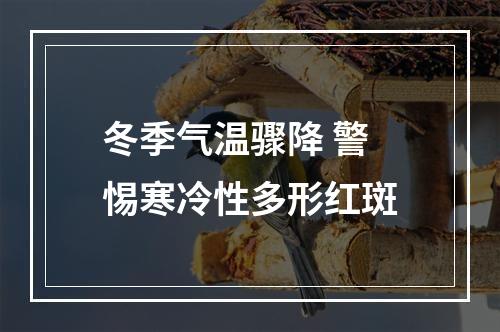 冬季气温骤降 警惕寒冷性多形红斑