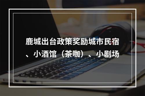 鹿城出台政策奖励城市民宿、小酒馆（茶咖）、小剧场