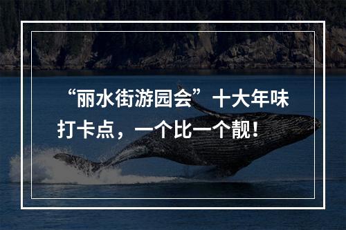 “丽水街游园会”十大年味打卡点，一个比一个靓！