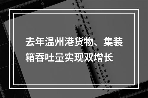 去年温州港货物、集装箱吞吐量实现双增长