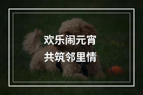 欢乐闹元宵 共筑邻里情