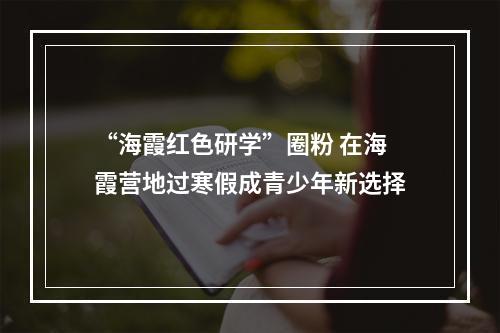 “海霞红色研学”圈粉 在海霞营地过寒假成青少年新选择