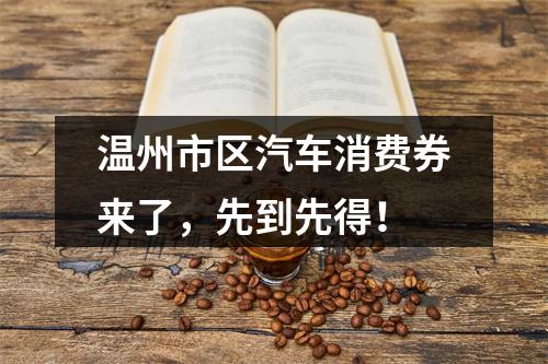 温州市区汽车消费券来了，先到先得！