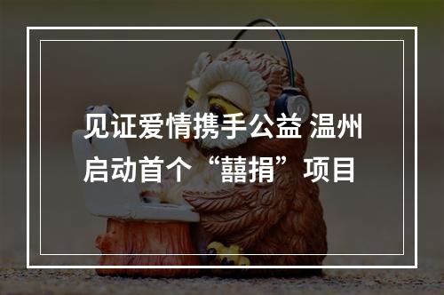 见证爱情携手公益 温州启动首个“囍捐”项目