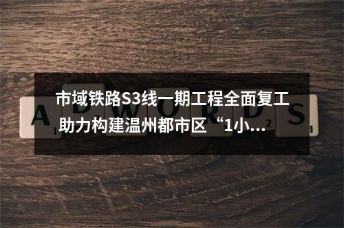 市域铁路S3线一期工程全面复工 助力构建温州都市区“1小时交通圈”