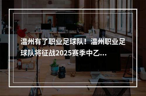 温州有了职业足球队！温州职业足球队将征战2025赛季中乙联赛