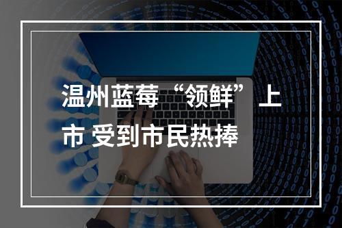 温州蓝莓“领鲜”上市 受到市民热捧