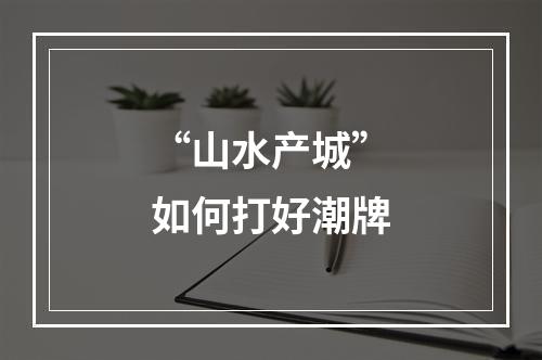 “山水产城”如何打好潮牌