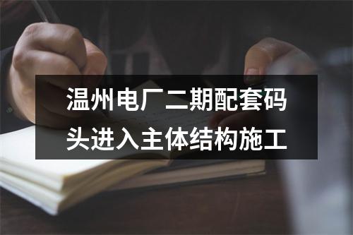 温州电厂二期配套码头进入主体结构施工