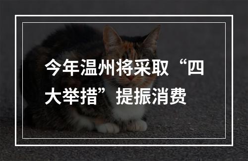 今年温州将采取“四大举措”提振消费