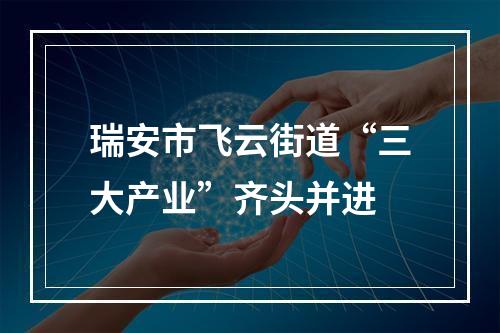 瑞安市飞云街道“三大产业”齐头并进