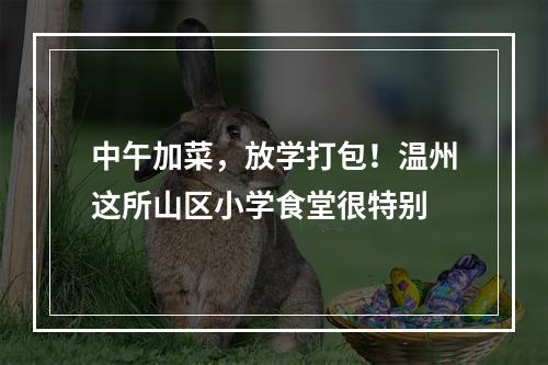 中午加菜，放学打包！温州这所山区小学食堂很特别