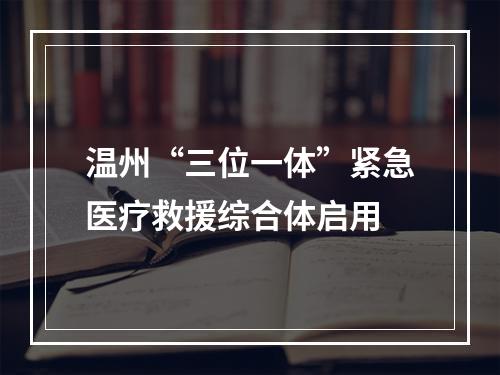 温州“三位一体”紧急医疗救援综合体启用