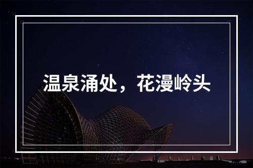 温泉涌处，花漫岭头