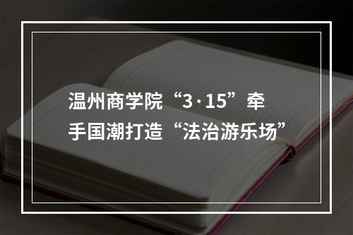 温州商学院“3·15”牵手国潮打造“法治游乐场”
