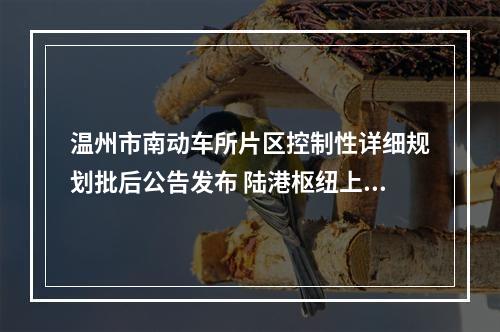温州市南动车所片区控制性详细规划批后公告发布 陆港枢纽上盖“超级产业”空间