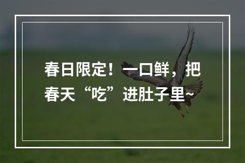 春日限定！一口鲜，把春天“吃”进肚子里~