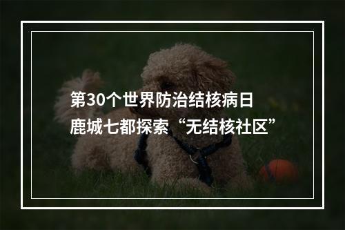 第30个世界防治结核病日 鹿城七都探索“无结核社区”