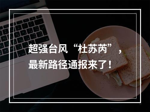 超强台风“杜苏芮”，最新路径通报来了！