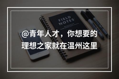 @青年人才，你想要的理想之家就在温州这里