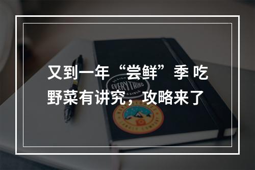 又到一年“尝鲜”季 吃野菜有讲究，攻略来了