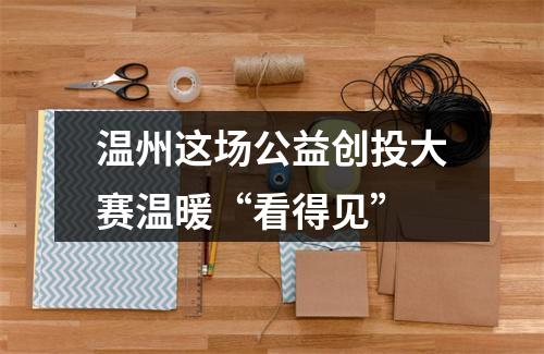 温州这场公益创投大赛温暖“看得见”
