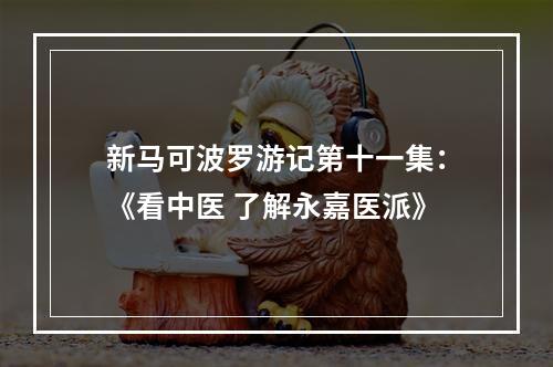 新马可波罗游记第十一集：《看中医 了解永嘉医派》