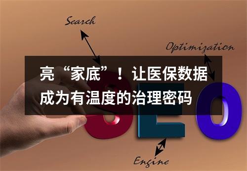 亮“家底”！让医保数据成为有温度的治理密码