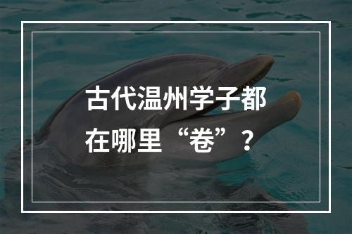 古代温州学子都在哪里“卷”？
