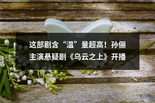 这部剧含“温”量超高！孙俪主演悬疑剧《乌云之上》开播