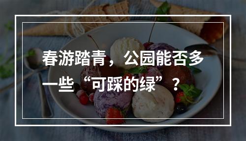春游踏青，公园能否多一些“可踩的绿”？